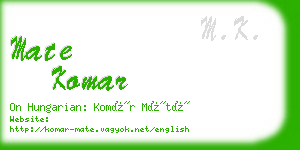 mate komar business card